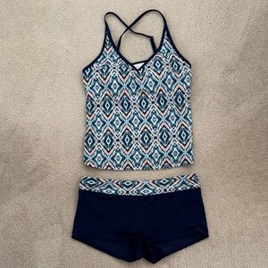 Geometric Patterned Tankini Set